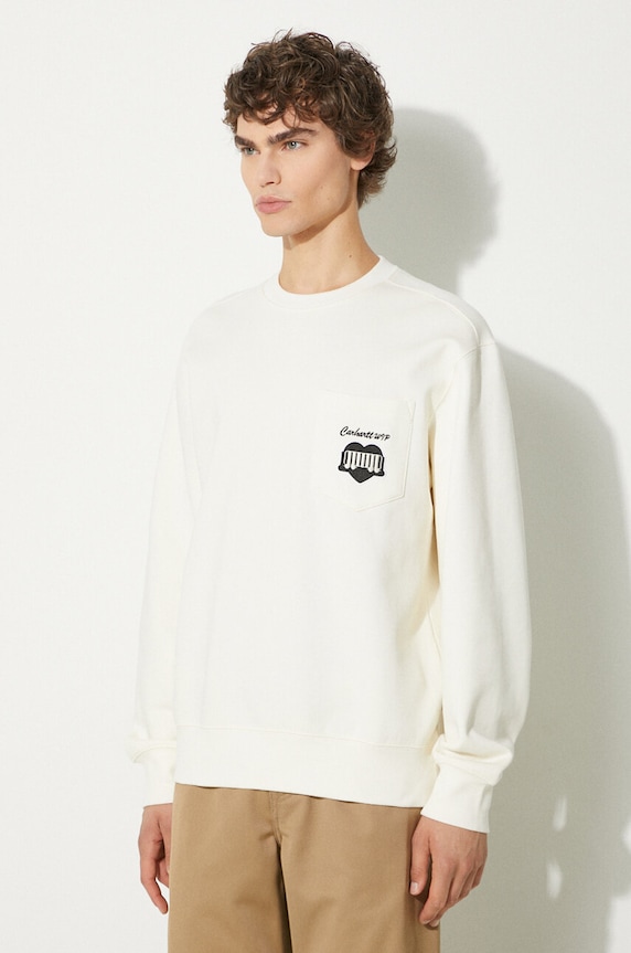 Carhartt WIP sweatshirt Heart Train Pocket Sweat beige I033932.D6XX