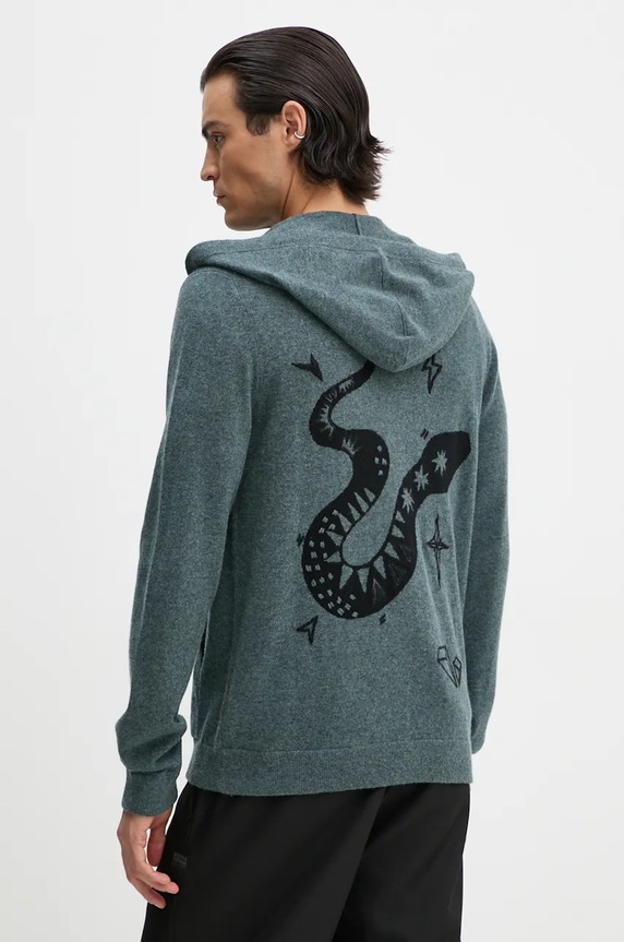 ZADIG&VOLTAIRE kardigan wełniany wełna niebieski KMCA00223