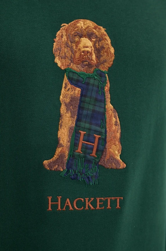 Pamučna dukserica Hackett London HM581285 zelena