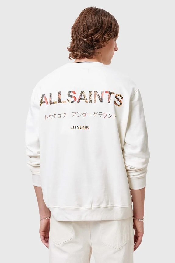 AllSaints bluza bawełniana UNDERGROUND M033NB biały SS26