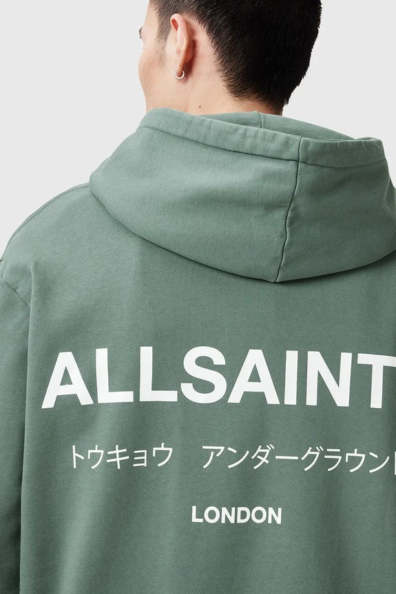 Odzież AllSaints bluza bawełniana UNDERGROUND M034NB zielony