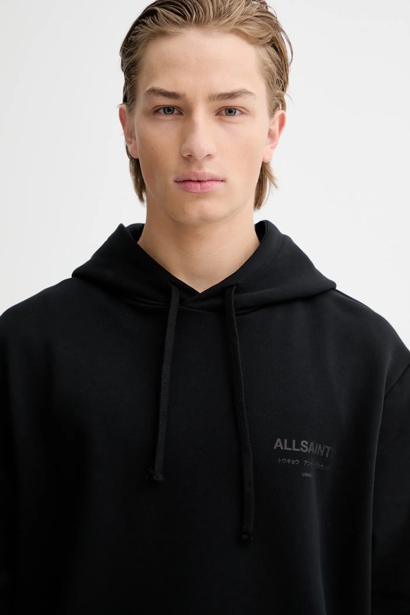 Хлопковая кофта AllSaints UNDERGROUND чёрный M034NB
