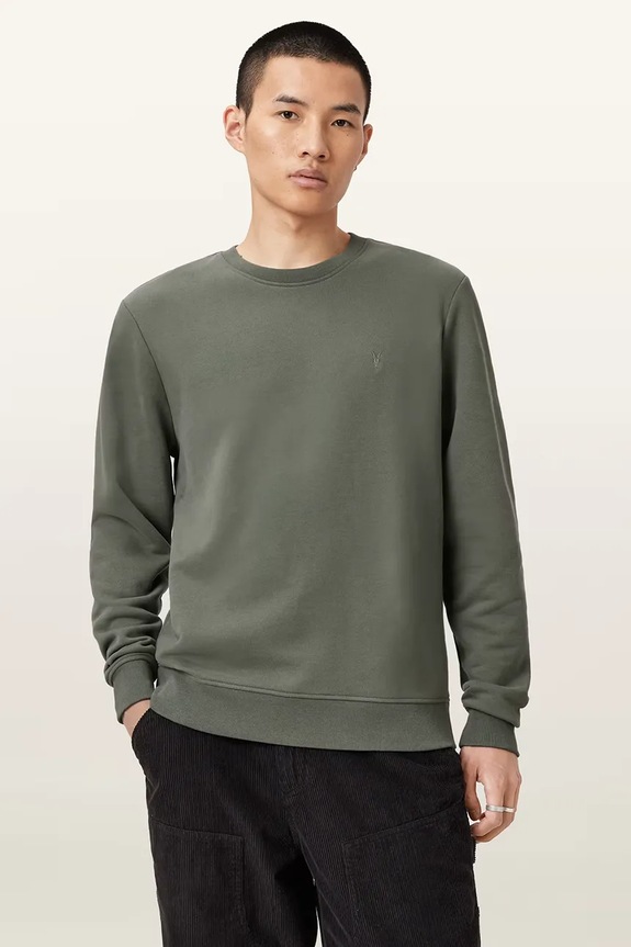 AllSaints bluza bawełna zielony M037NB