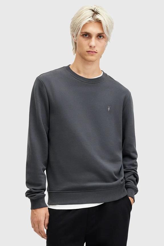 AllSaints mikina bez kapuce šedá M037NB