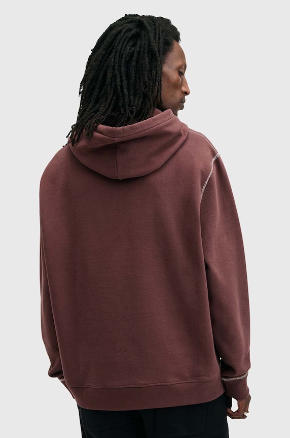 Îmbrăcăminte AllSaints hanorac de bumbac AMIR M038NB burgundia