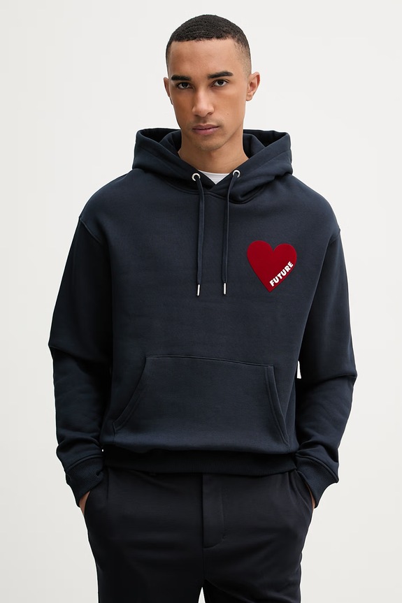 From Future dukserica sa kapuljačom za muškarce od pamuka mornarsko plava MSW01121