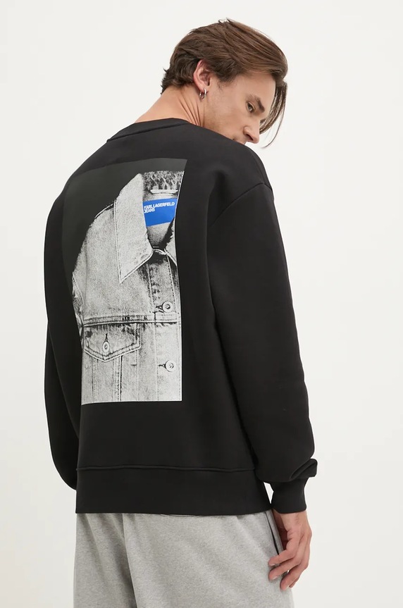 Karl Lagerfeld Jeans bluza bawełniana aplikacja czarny 246D1801