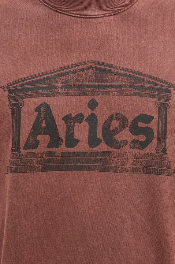 Aries cotton sweatshirt Aged Ancient Column Sweat maroon AR2003302