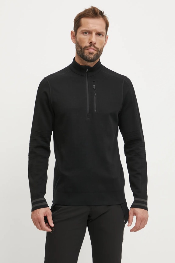 Smartwool bluza sportowa z elastanem czarny SW002439