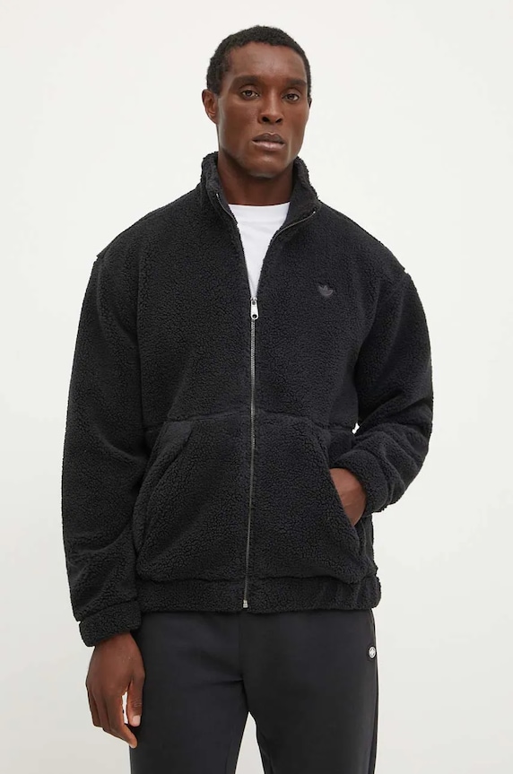 Dukserica od flisa adidas Originals bez kapuljače crna IW0983