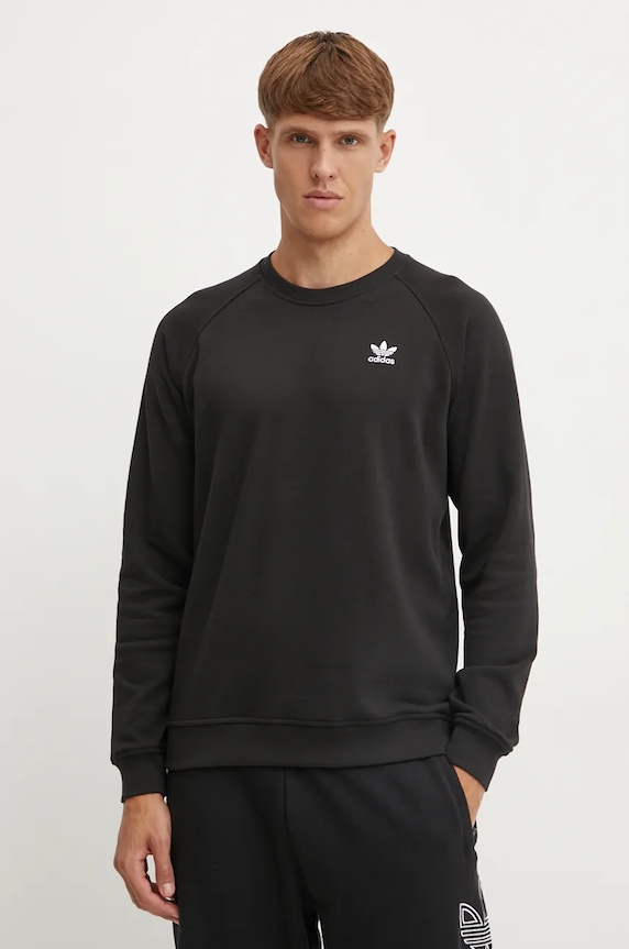 Bavlněná mikina adidas Originals bez kapuce černá IW5792