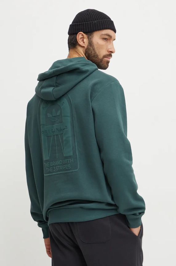 Mikina adidas Originals s kapucí zelená IX9604