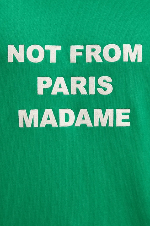 Памучен суичър Drôle de Monsieur Le Sweatshirt Slogan E.SW149.CO127.GN зелен