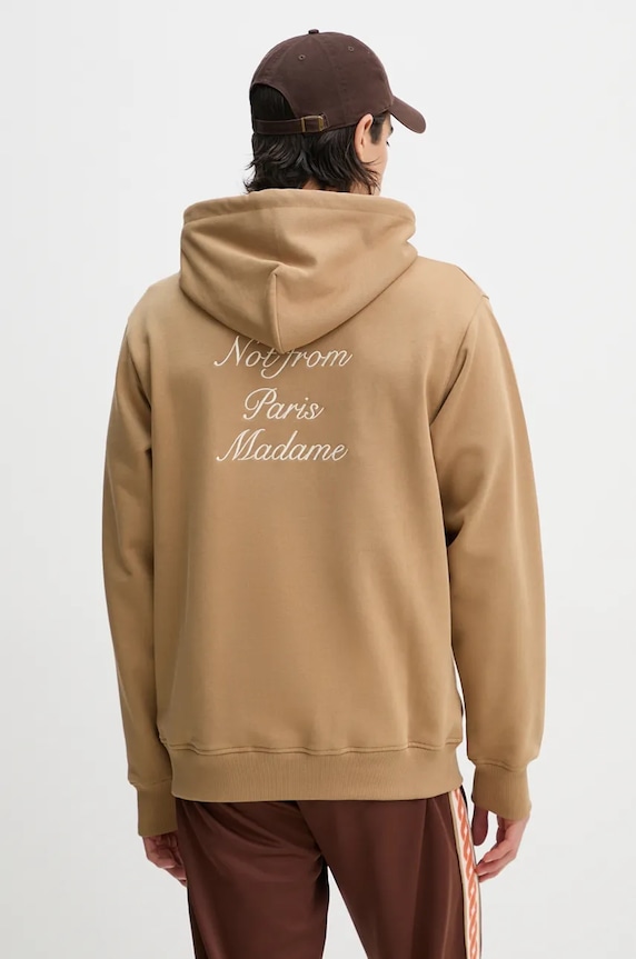 Oblečení Bavlněná mikina Drôle de Monsieur Le Hoodie Slogan Calligraphy E.HO168.CO127.IBN hnědá