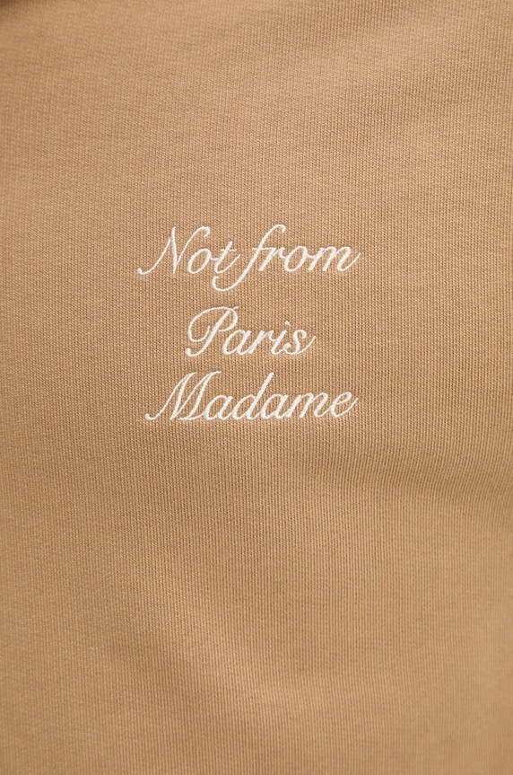 Bavlněná mikina Drôle de Monsieur Le Hoodie Slogan Calligraphy E.HO168.CO127.IBN hnědá