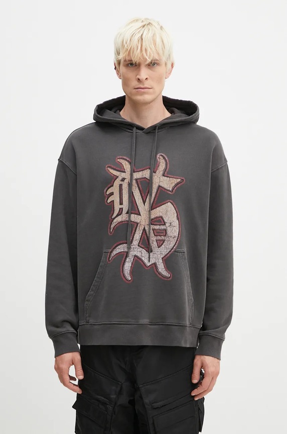 KSUBI cotton sweatshirt Dug Out Biggie Hoodie cotton gray MFA24FL017
