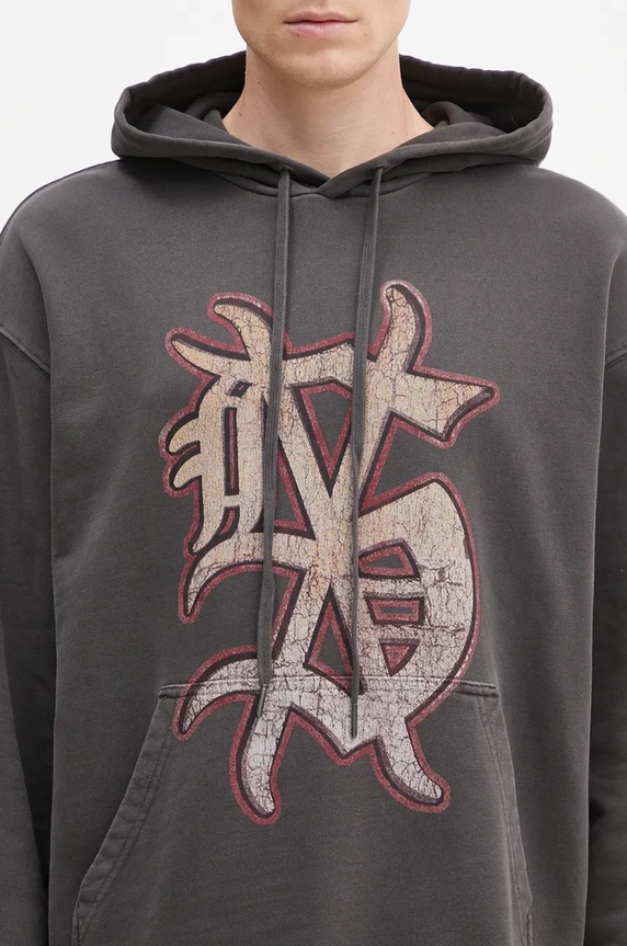 KSUBI cotton sweatshirt Dug Out Biggie Hoodie gray MFA24FL017
