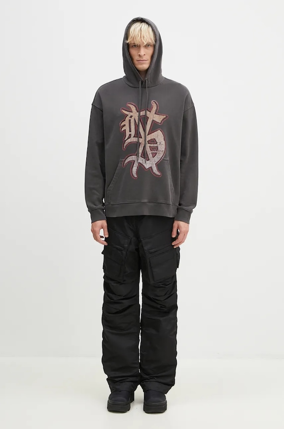 KSUBI cotton sweatshirt Dug Out Biggie Hoodie MFA24FL017 gray