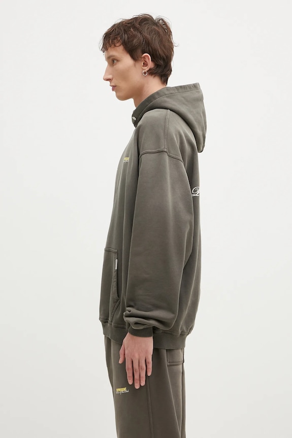 Хлопковая кофта Represent Patron Of The Club Hoodie MLM4270.16 зелёный AW25