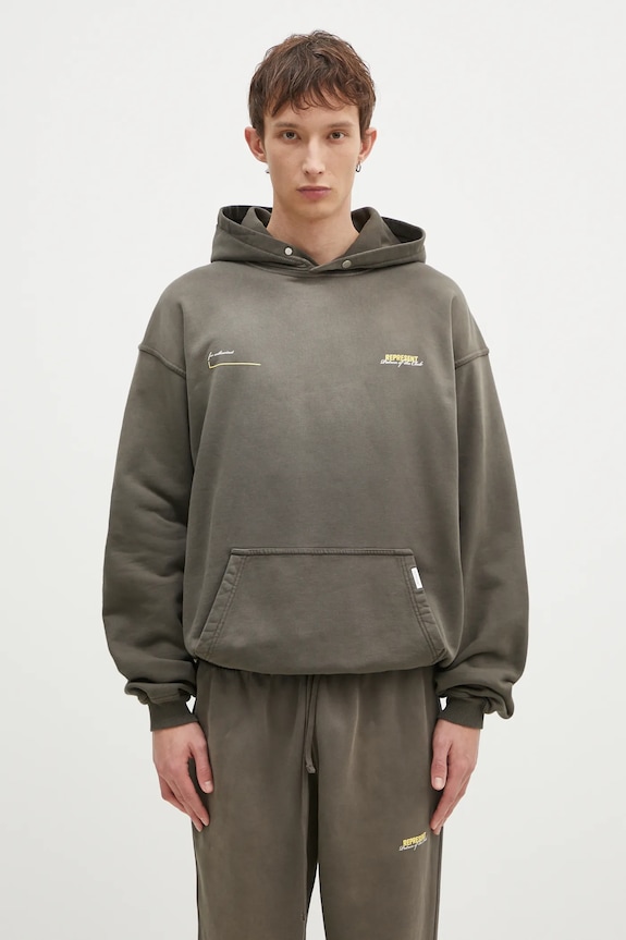 Одежда Хлопковая кофта Represent Patron Of The Club Hoodie MLM4270.16 зелёный