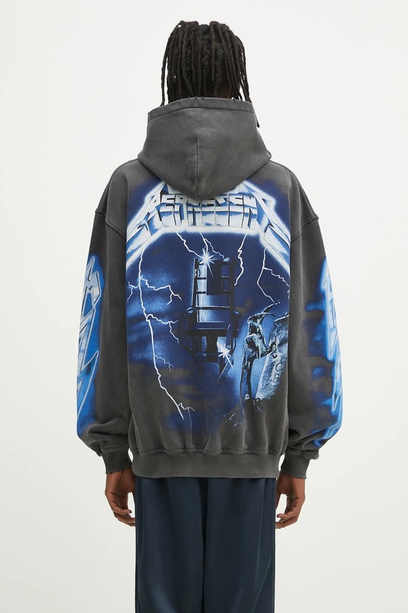 Clothing Represent cotton sweatshirt Metallica Ride The Lightning Hoodie MLM4372.020 gray