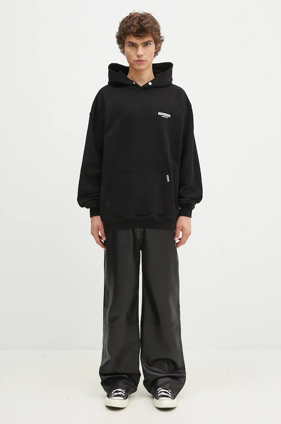 Represent felpa in cotone Owners Club Hoodie OCM41113.001 nero