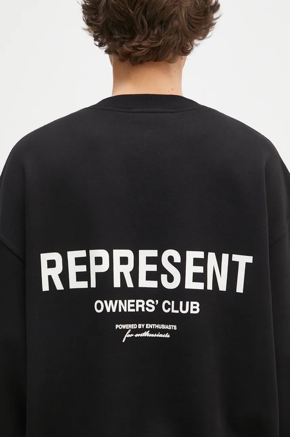 Represent felpa in cotone Owners Club Sweater nero OCM41115.001