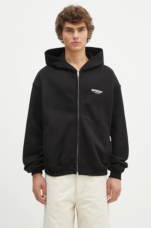 Одяг Бавовняна кофта Represent Represent Owners Club Zip Hoodie OCM41122.001 чорний