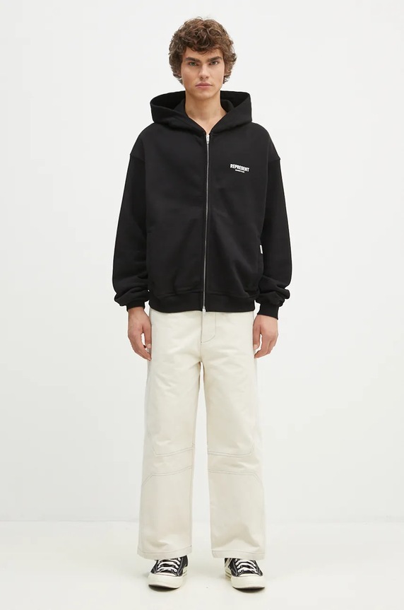 Бавовняна кофта Represent Represent Owners Club Zip Hoodie OCM41122.001 чорний