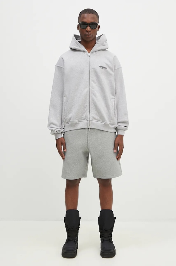 Pamučna dukserica Represent Owners Club Zip Hoodie OCM41122.158 siva