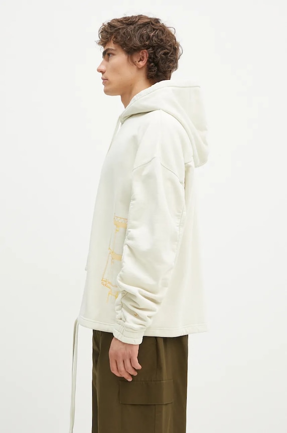 A-COLD-WALL* felpa in cotone Shroud Hoodie ACWMW205 beige AW24