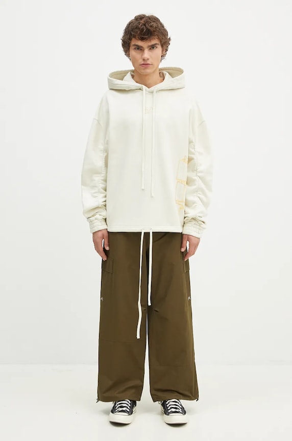 A-COLD-WALL* felpa in cotone Shroud Hoodie ACWMW205 beige