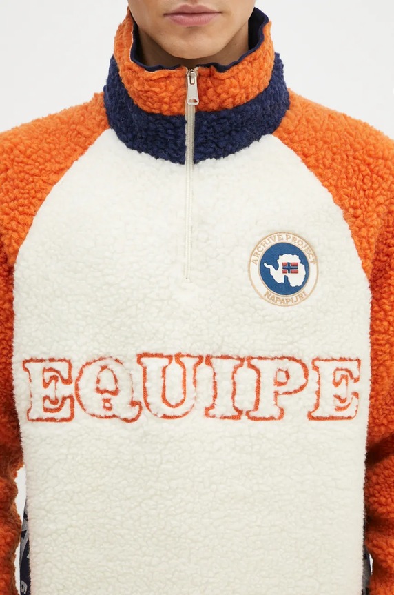 Napapijri bluza polarowa Equipe Fleece beżowy NP0A4IK6MO91