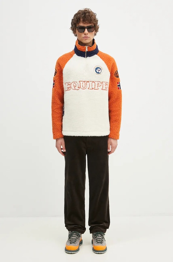 Napapijri bluza polarowa Equipe Fleece NP0A4IK6MO91 beżowy