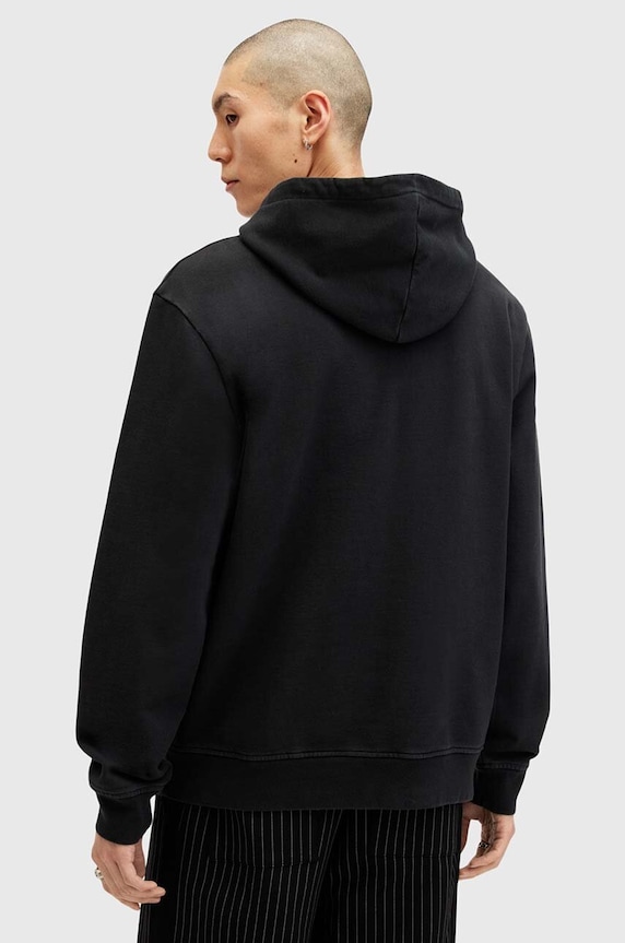 Bavlněná mikina AllSaints BONES OTH HOODY M005NB černá AW24