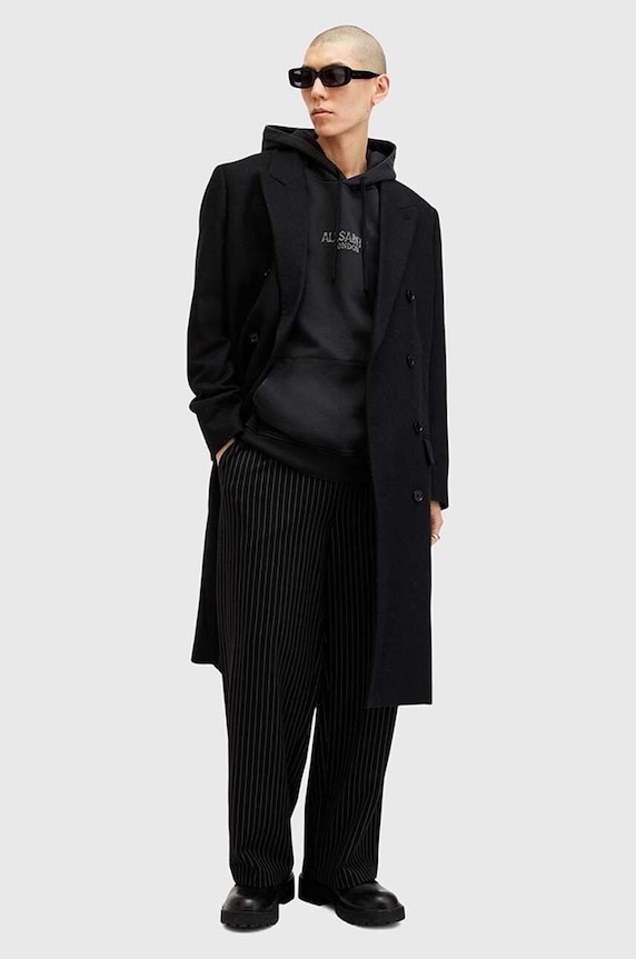 Bavlněná mikina AllSaints BONES OTH HOODY černá M005NB