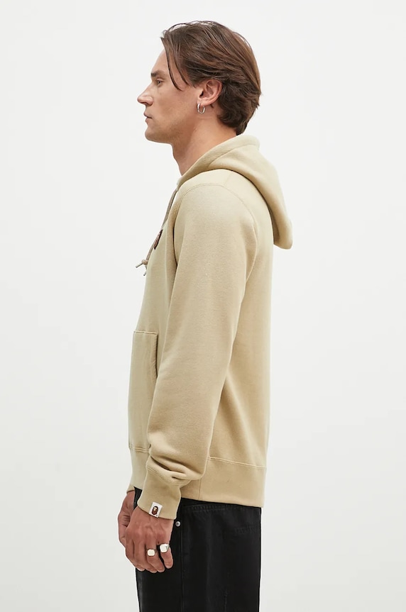 A Bathing Ape bluza bawełniana One Point Pullover 1K80114007 beżowy AW24