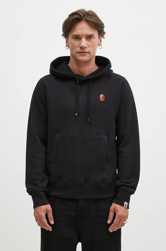 A Bathing Ape cotton sweatshirt One Point Pullover cotton black 1K80114007