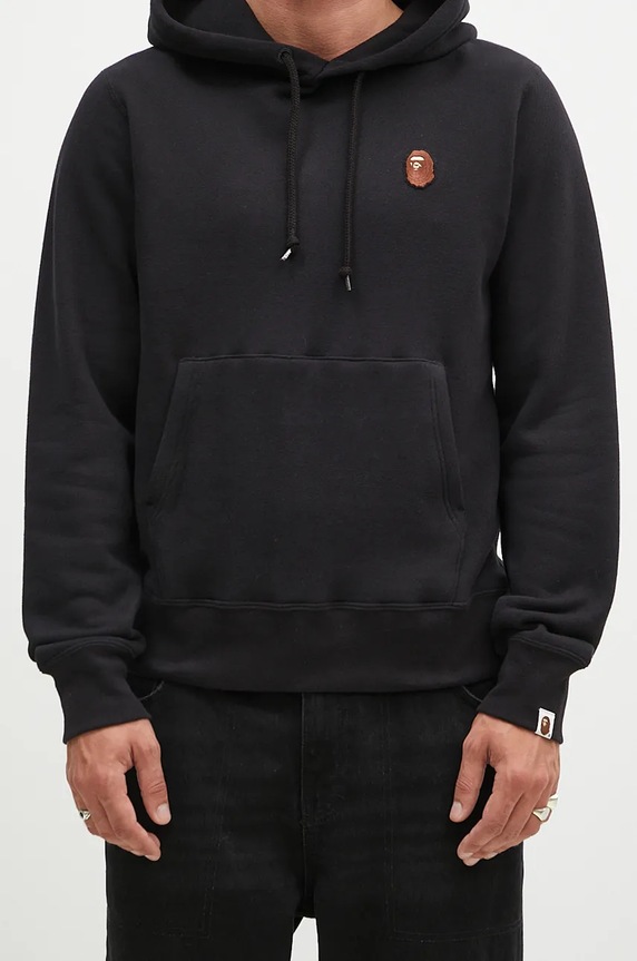A Bathing Ape cotton sweatshirt One Point Pullover black 1K80114007