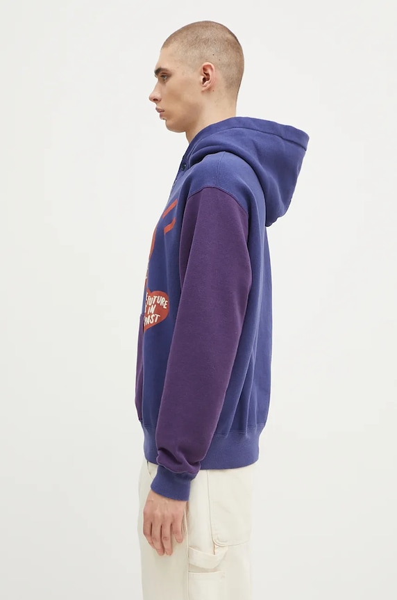 Human Made bluza bawełniana Colorblock Hoodie HM28CS023 granatowy AW24