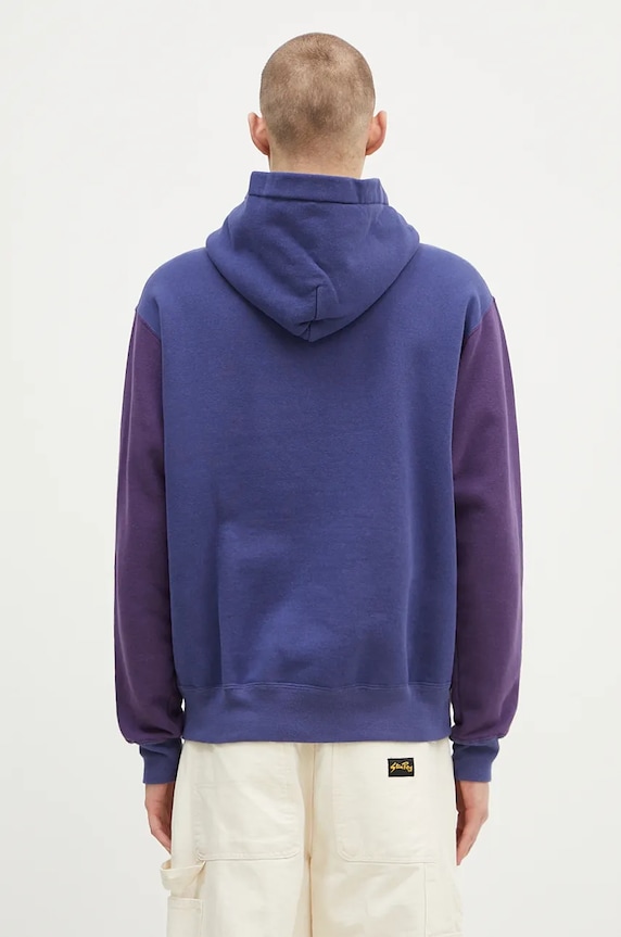 Odzież Human Made bluza bawełniana Colorblock Hoodie HM28CS023 granatowy