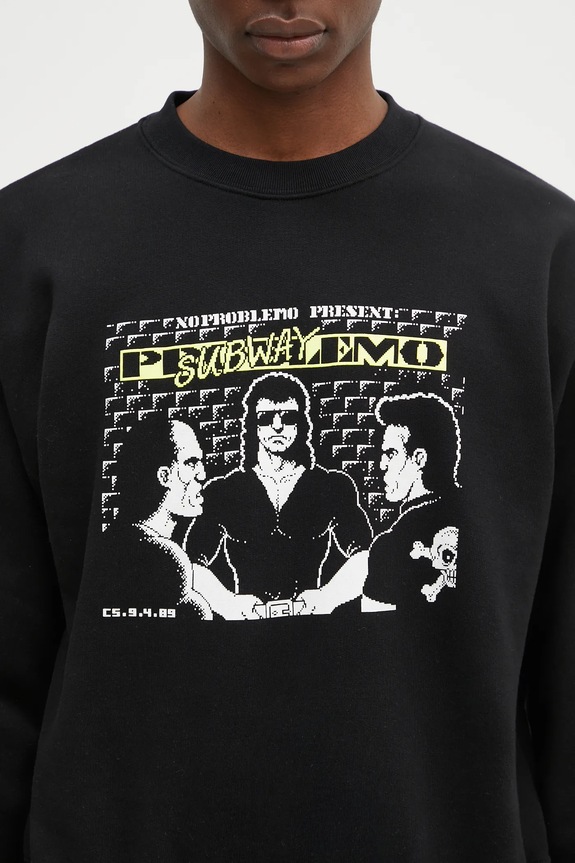 Памучен суичър No Problemo Subway Crew Neck Sweat черен NP20004.02