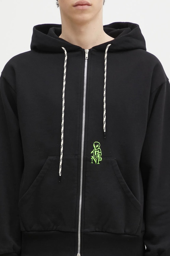 No Problemo cotton sweatshirt Mini Alien Zip Through Hoodie black NP20030.02