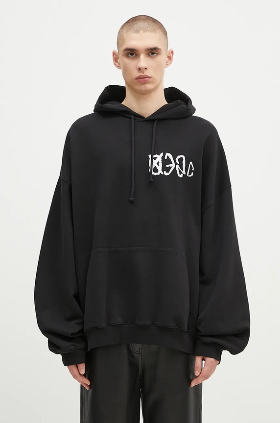 032C cotton sweatshirt ''Sos'' Bubble Hoodie Planet friendly black F24.URC.0631.050