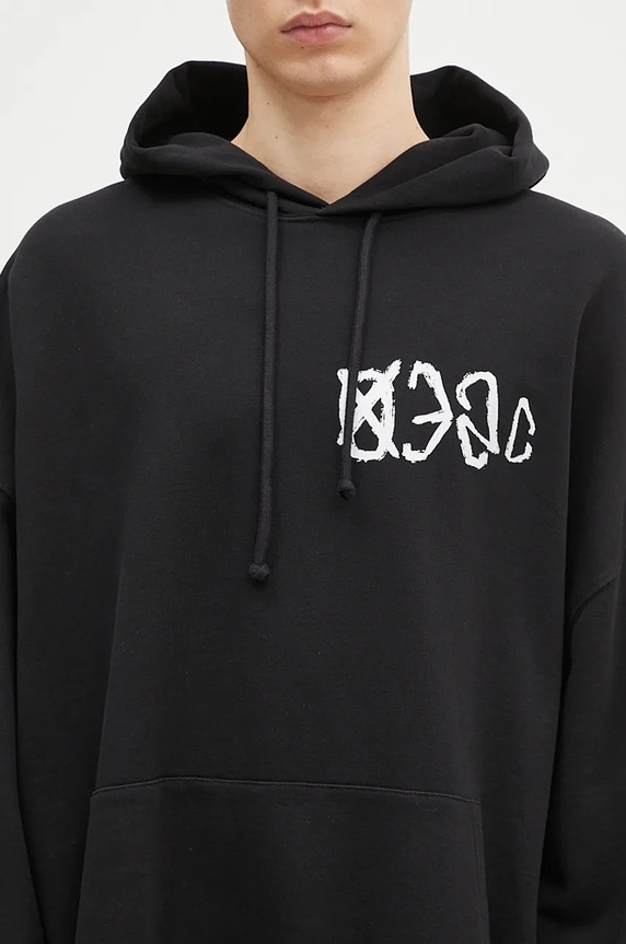 032C cotton sweatshirt ''Sos'' Bubble Hoodie black F24.URC.0631.050