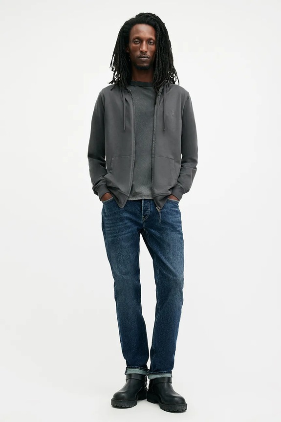 Bavlněná mikina AllSaints BRACE šedá M032JB