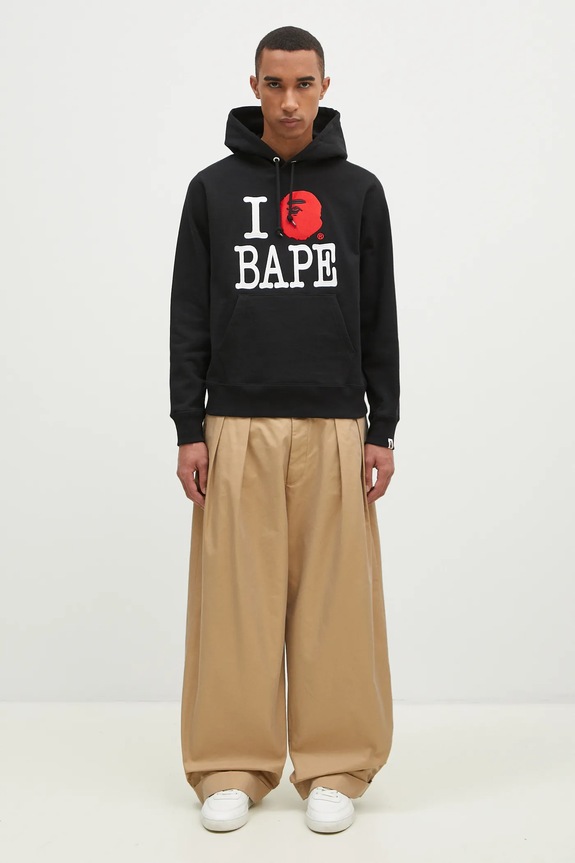 A Bathing Ape cotton sweatshirt I Love Bape Pullover 1K80114005 black
