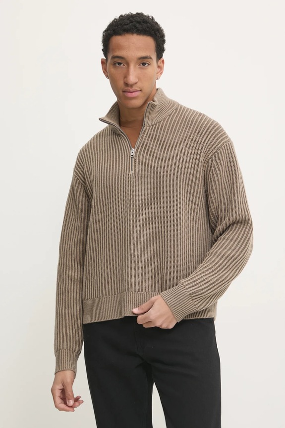 Pulover Abercrombie & Fitch na kopčanje smeđa KI120.4181.400