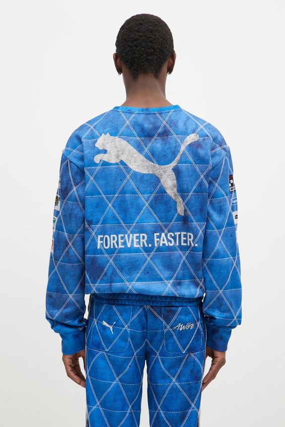 Oblečenie Mikina Puma Puma x A$AP ROCKY Quilted Sweat Shirt 631125 modrá