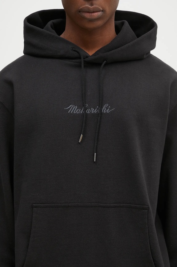 Pamučna dukserica Maharishi Maharishi Organic Hooded Sweat crna 4622.BLACK